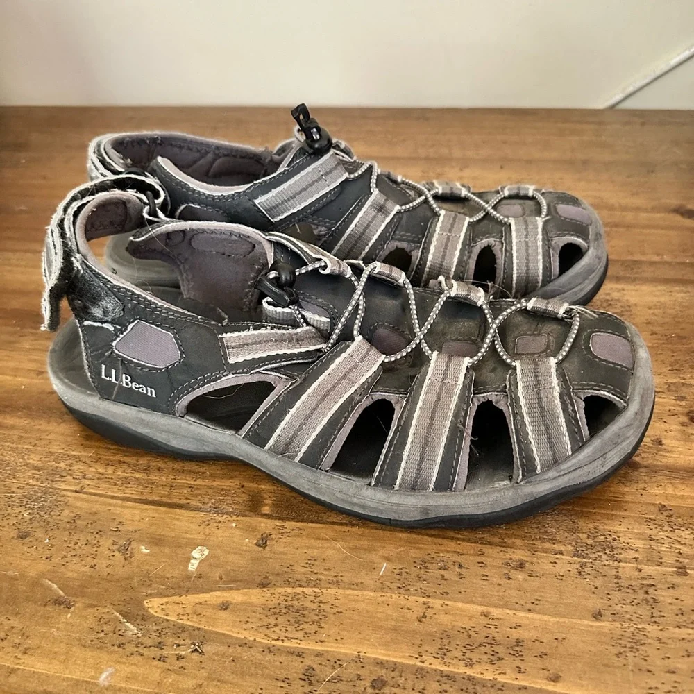 LL Bean Size 10.5 Men’s Explorer Outdoor Sports Fisherman Sandals Gray 274550